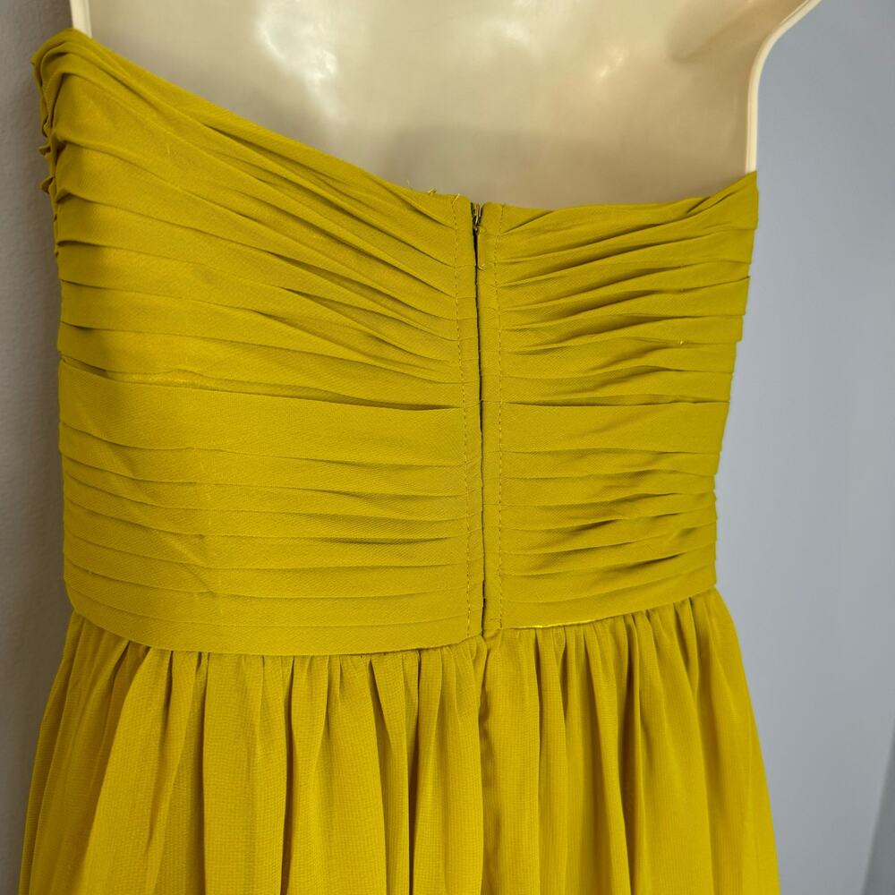 Bari Jay Bella Chiffon Sweetheart Bust Bridesmaid Maxi Dress Mustard - Picture 9 of 12